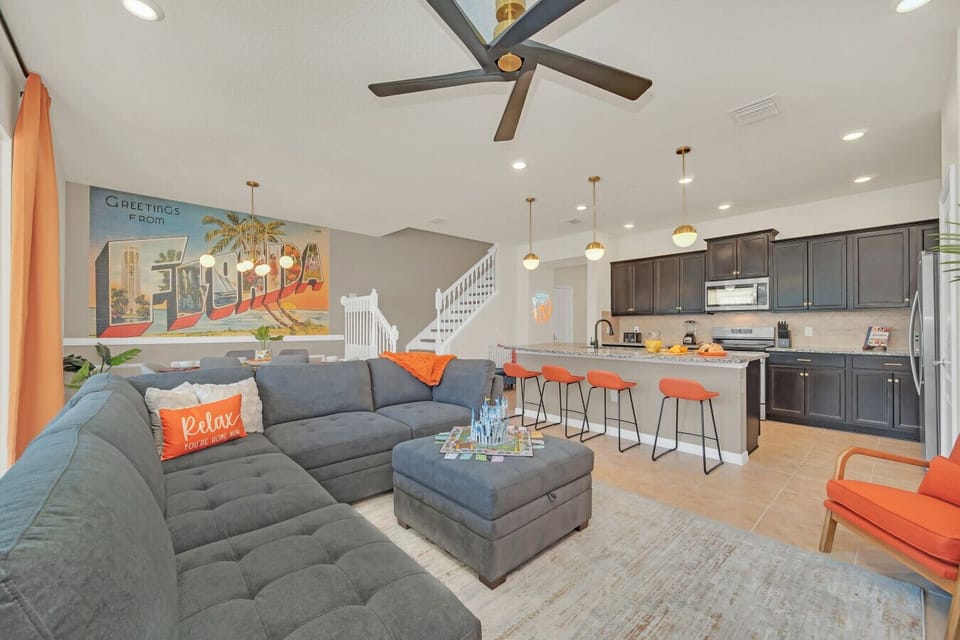 Spacious & stylish! Open-concept living with cozy seating & kitchen.