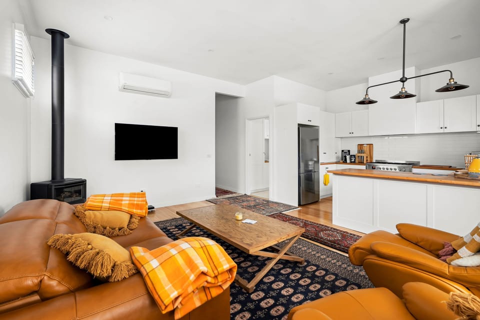 Living room with fireplace