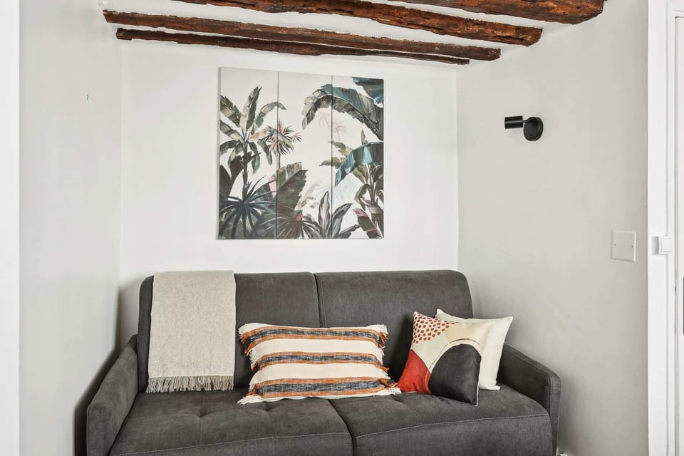 The open-plan living, kitchen and dining area