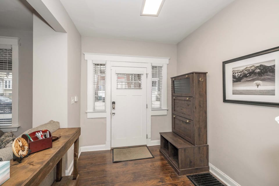 A bright, cheerful entryway will welcome you home