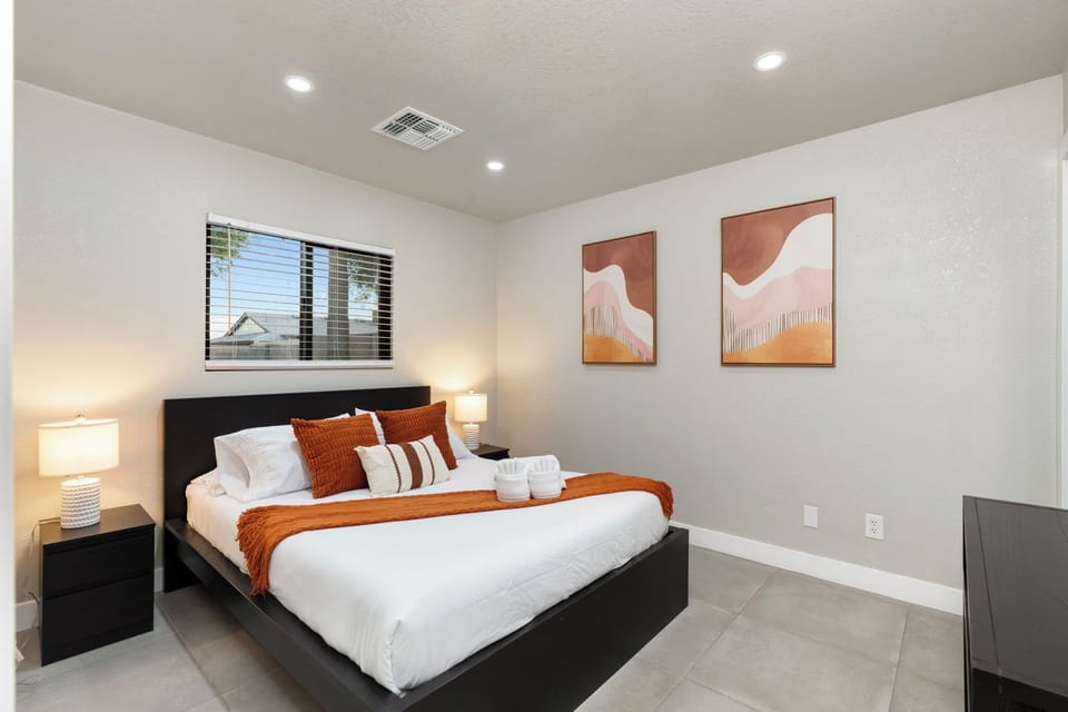 Comfortable sleeping area with fresh linens and style
