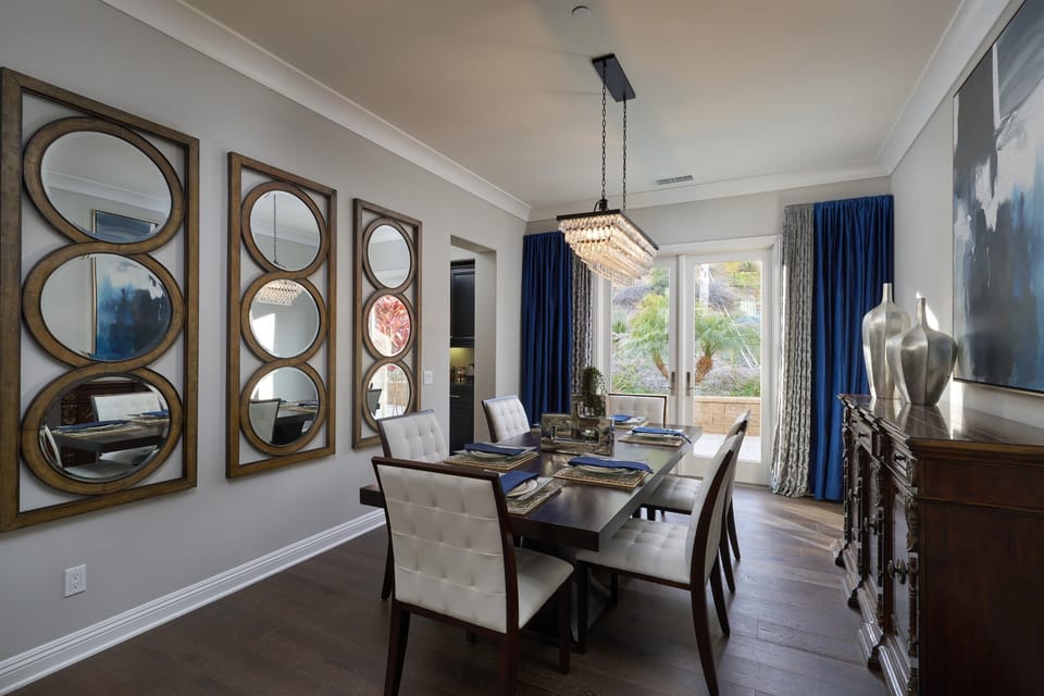 Dining Room with China Plates seats 8