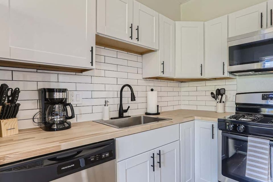 The beautiful kitchen has everything you need