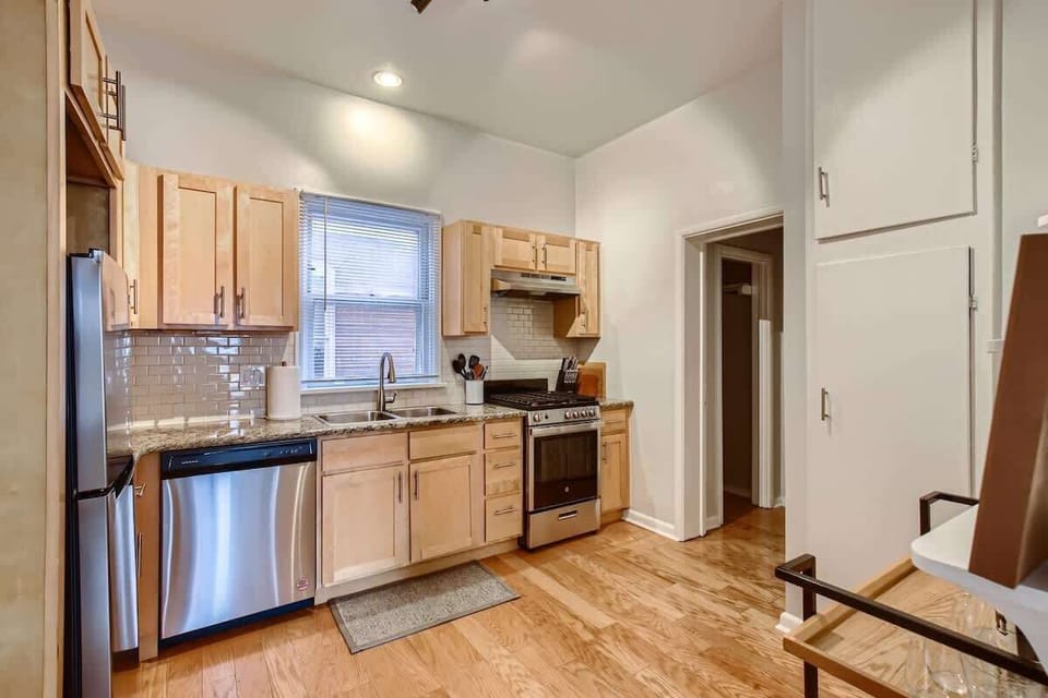 Spacious and beautiful kitchen complemented by high ceilings
