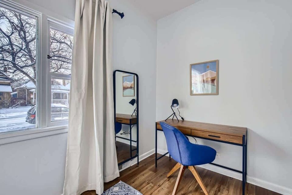 A cozy office space in bedroom two for remote working