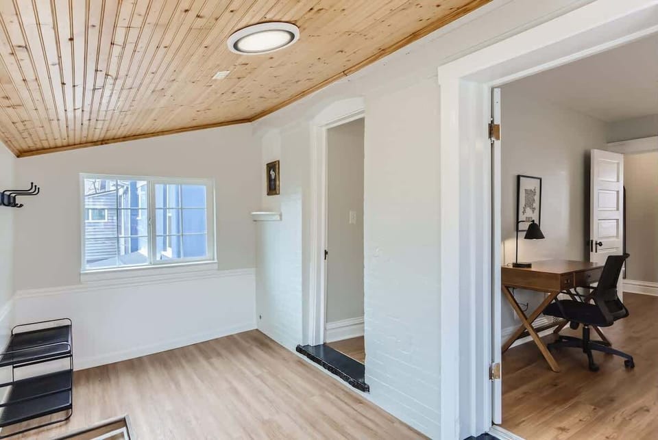 Light oak and soft white brick take a modernized approach on rustic charm