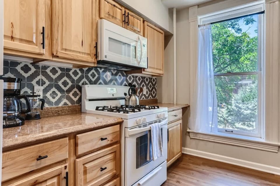 Beautiful wood finishes add to the rustic charm of this unit