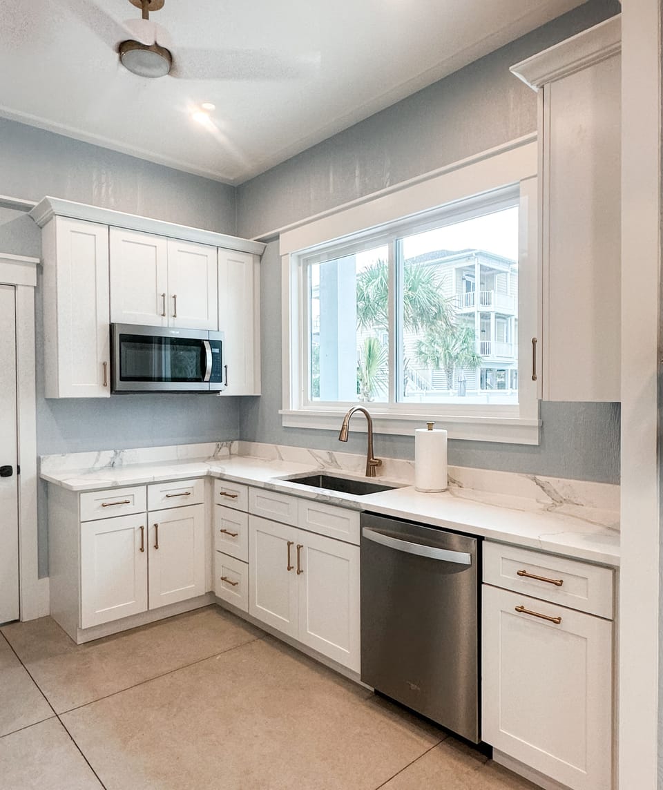Downstairs kitchen- not pictured is a full size refrigerator and beverage cooler