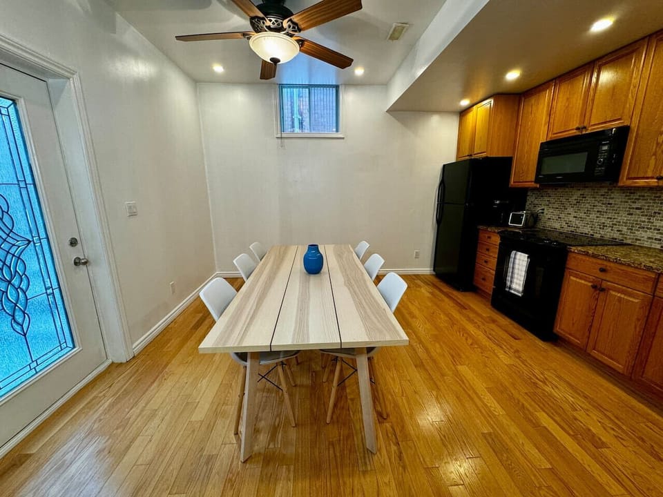 Fully-equipped kitchen and dining area for your convenience.