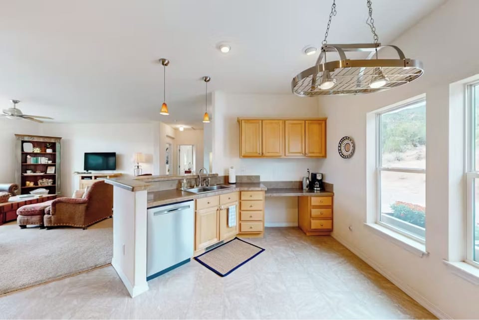 Fully stocked, spacious kitchen