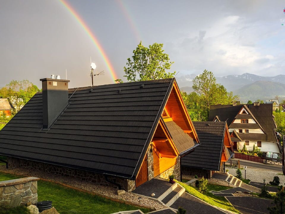 House, Roof, Home, Cottage, Slope, Eco Hotel, Evening, Siding, Mountain Village