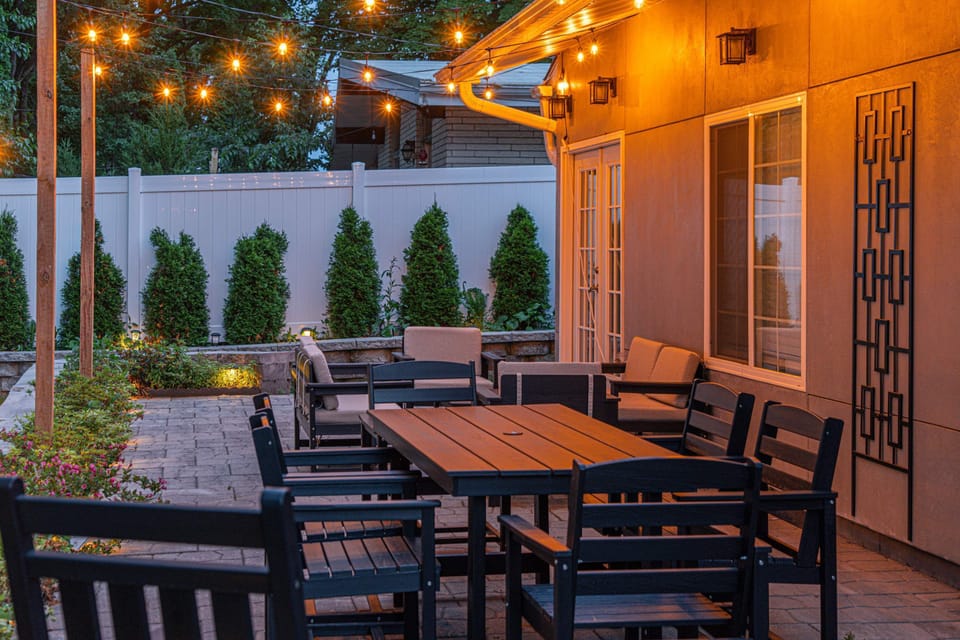 Step out onto the back patio & take in the fresh air