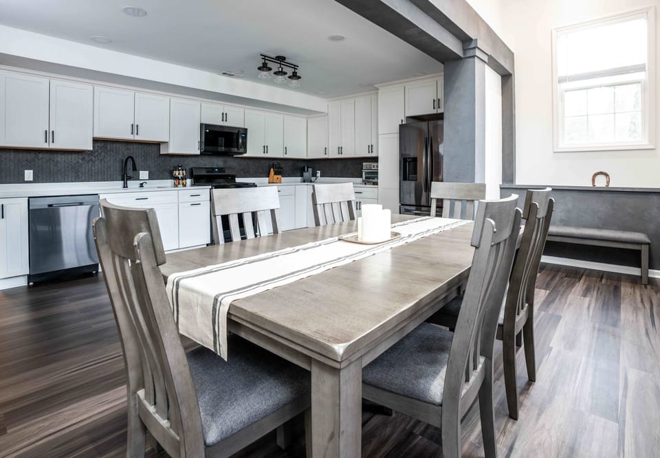 Make mealtime memories together at the dining table, seating 8