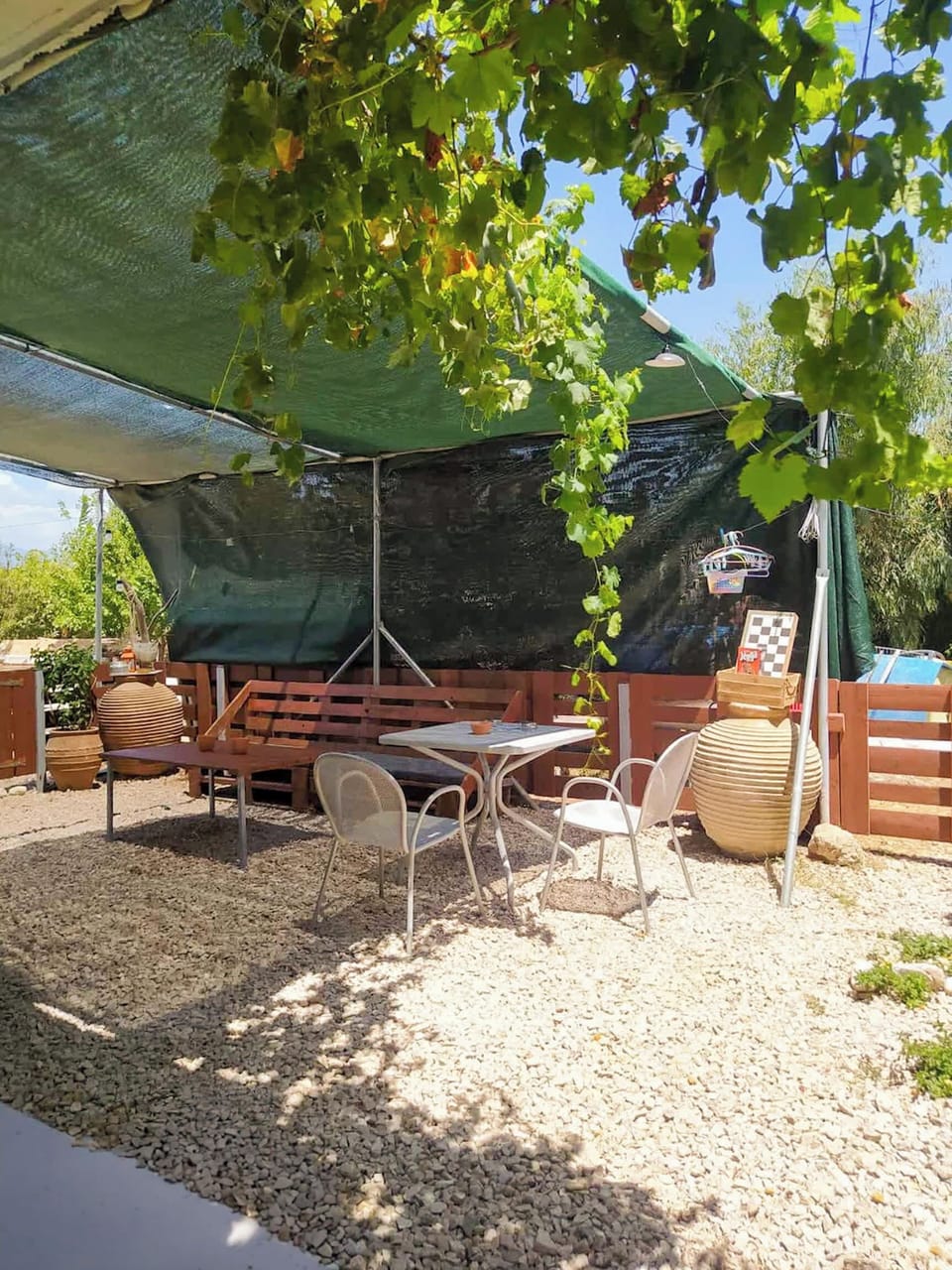 Comfy exterior sitting area