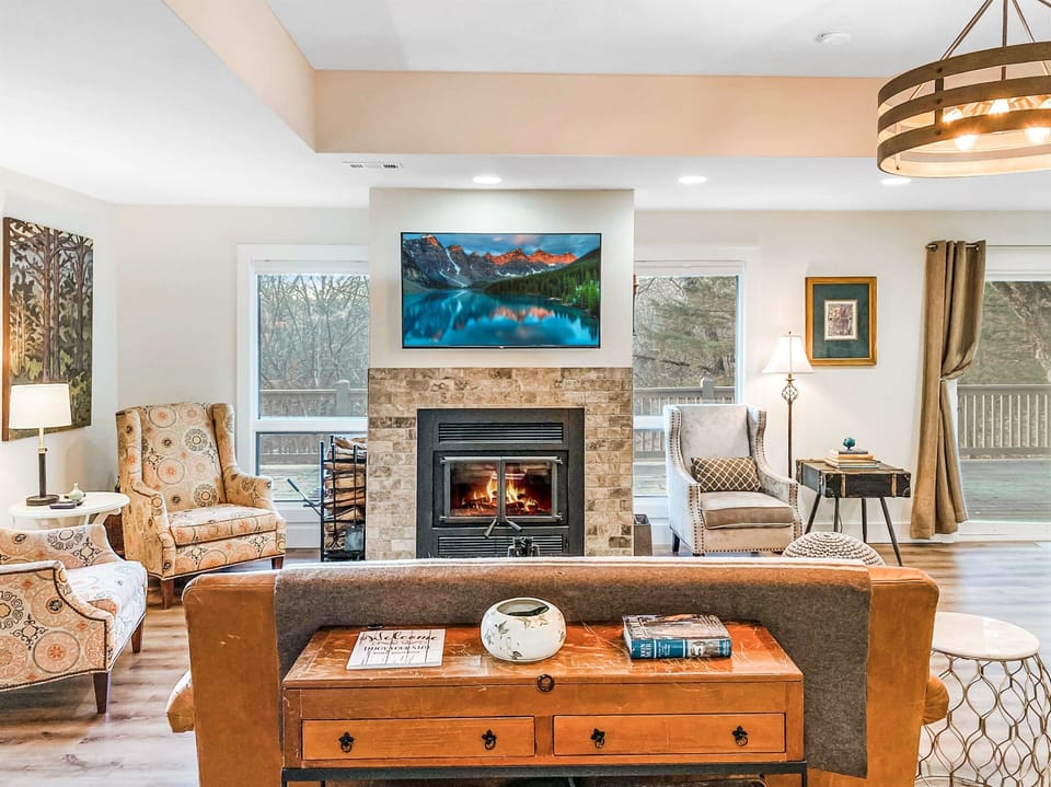 Relax, recharge, and enjoy the quiet glow of the fireplace.