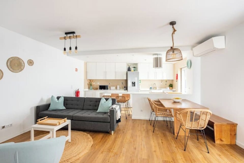 Living room with open kitchen