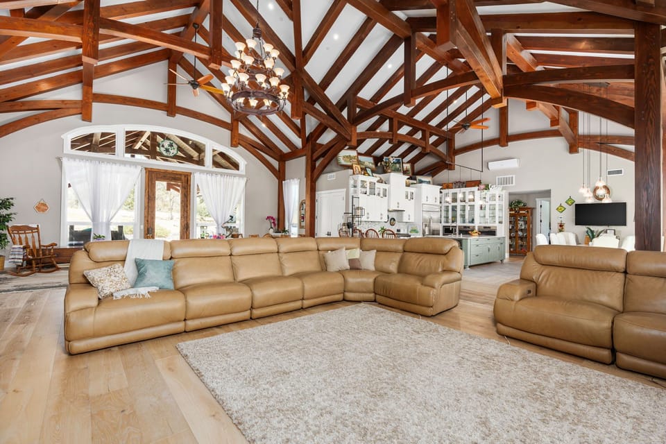 Large Norwegian leather sofa set with 10 remote recliners