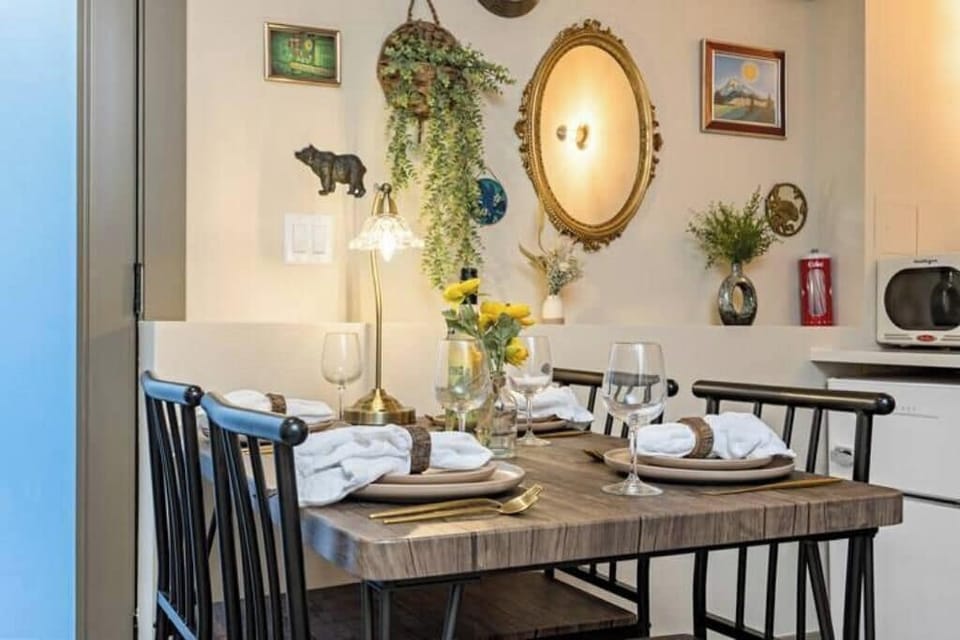 Enjoy meals at this cozy dining table.