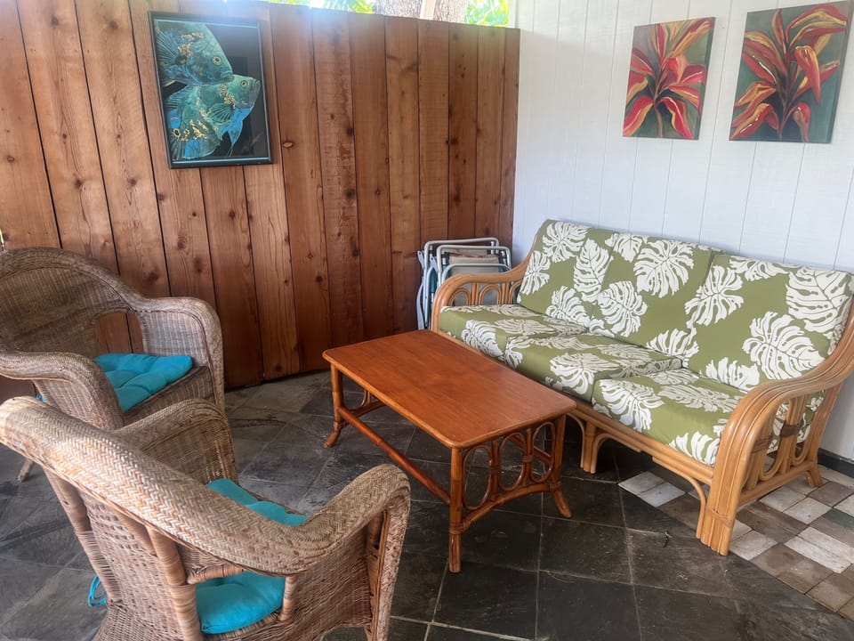 Outside covered sitting area