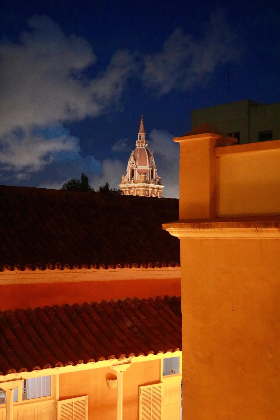 The cathedral viewed from the apt at night