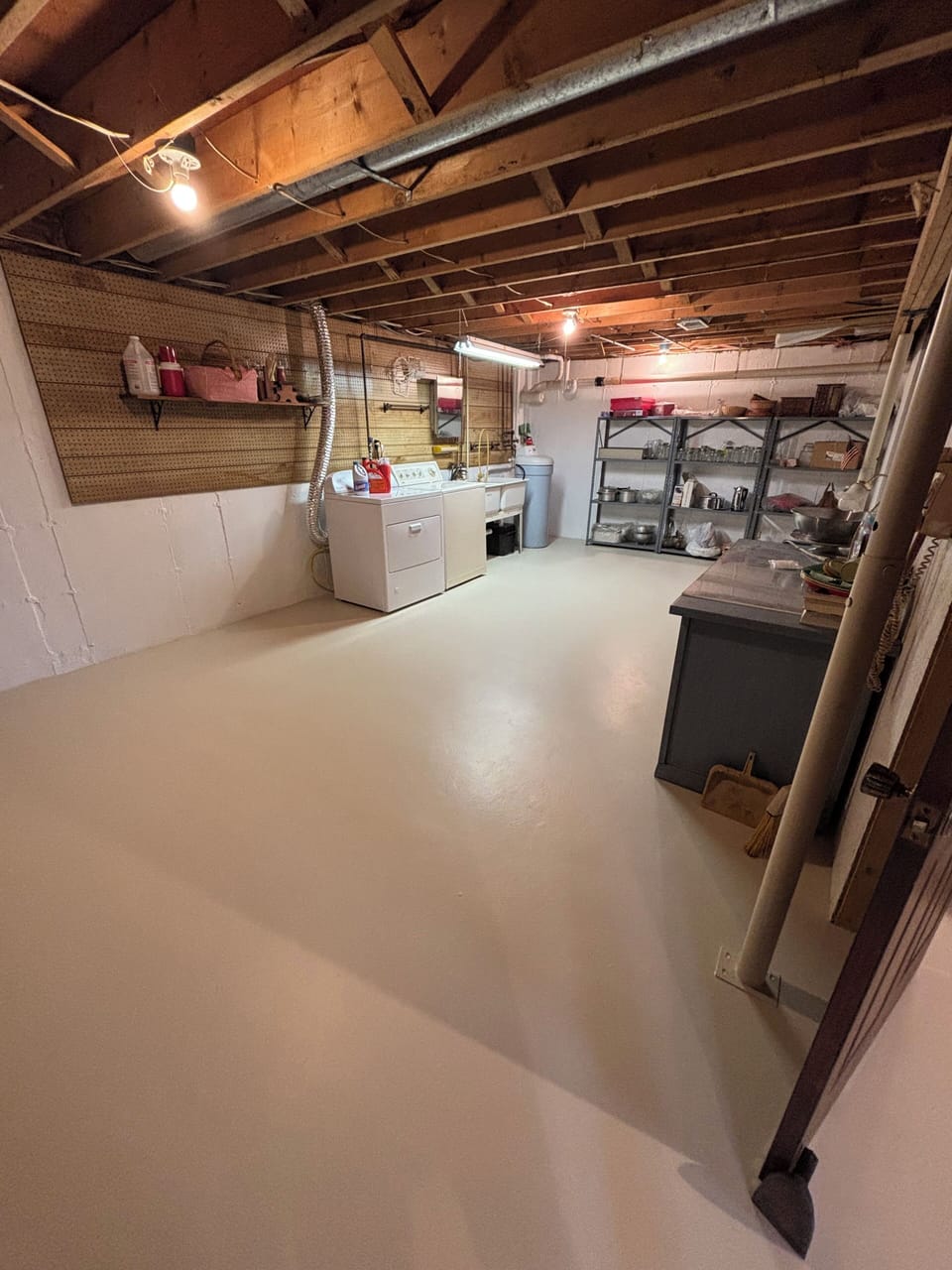 Basement with laundry