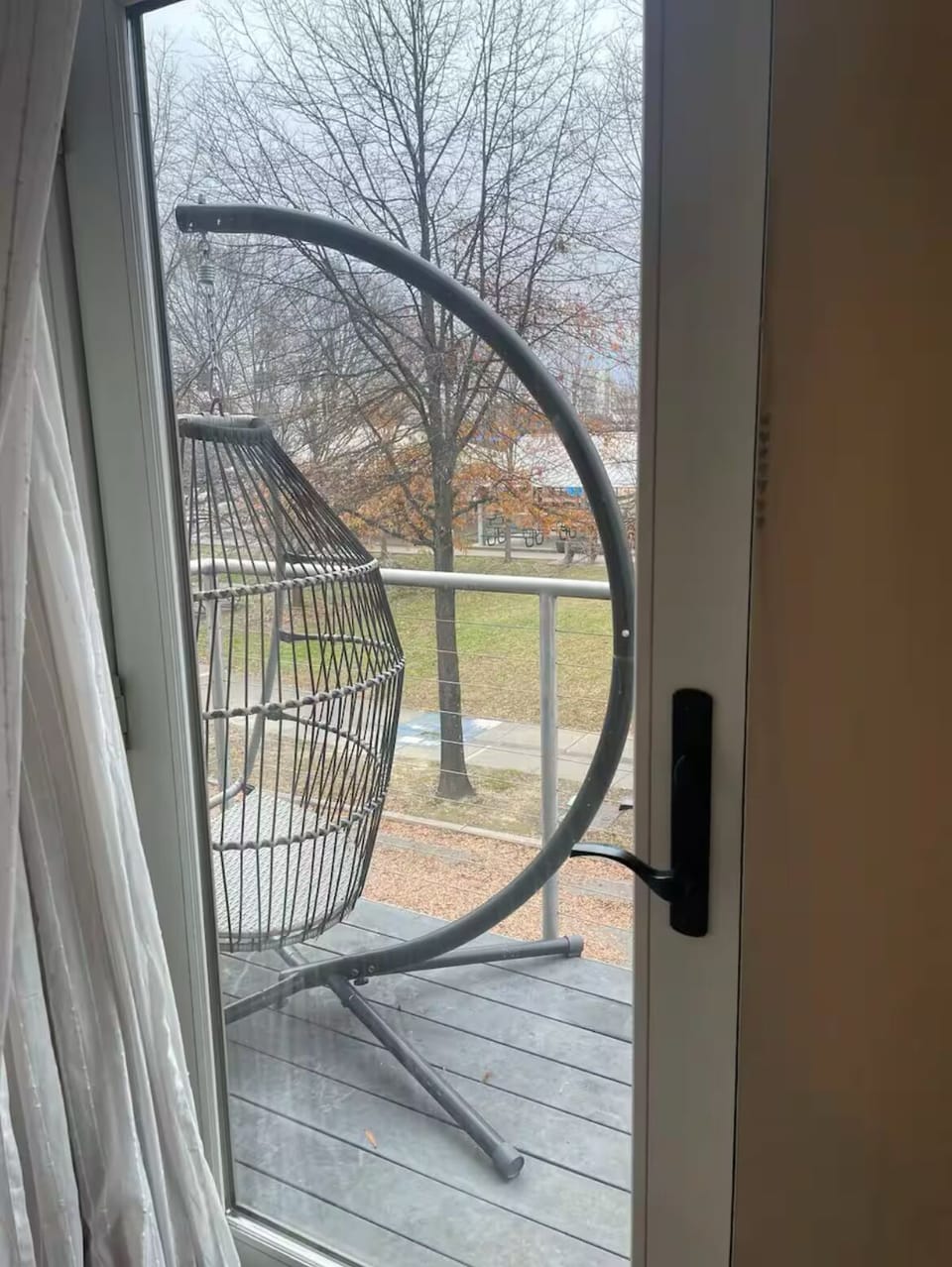 Enjoy your morning coffee sitting out on the patio overlooking the park.