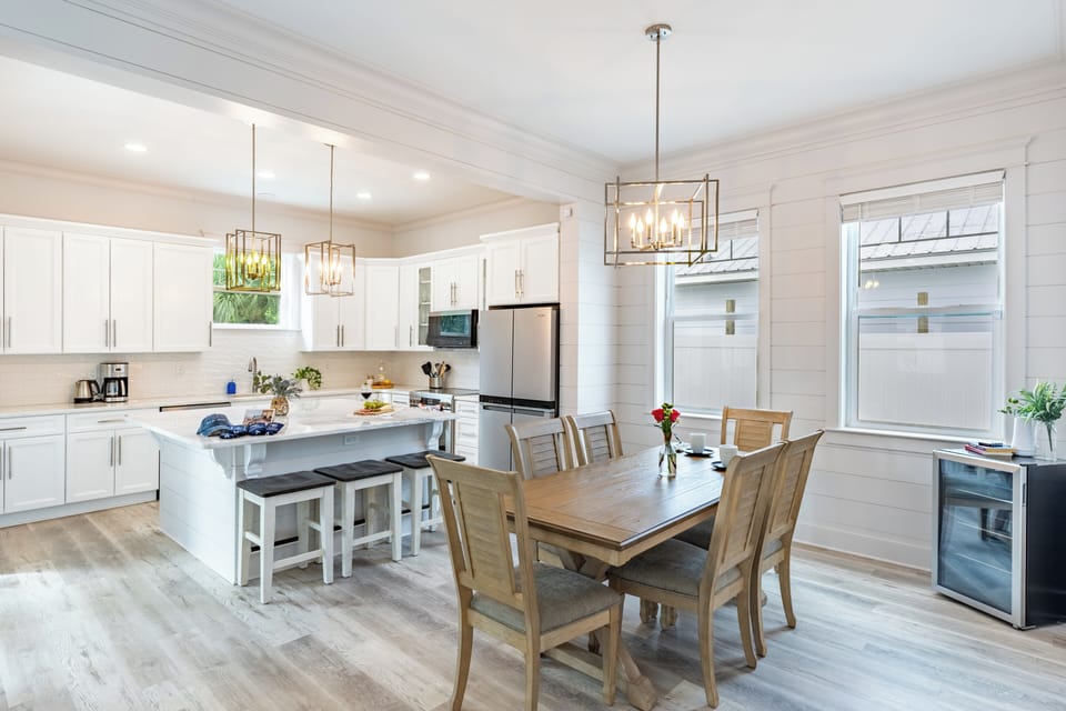 Dining area and kitchen.