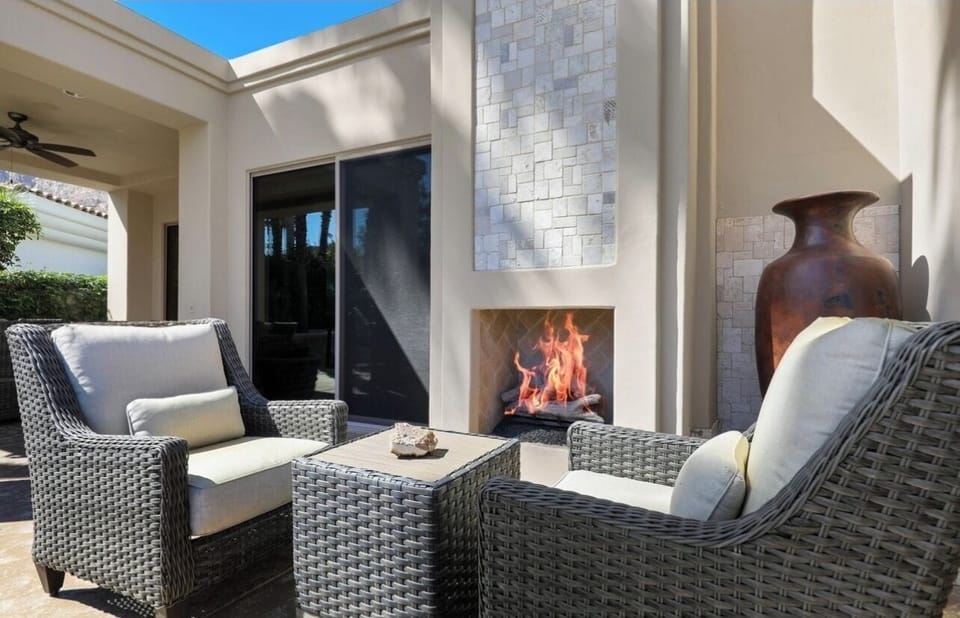 Backyard with Fireplace