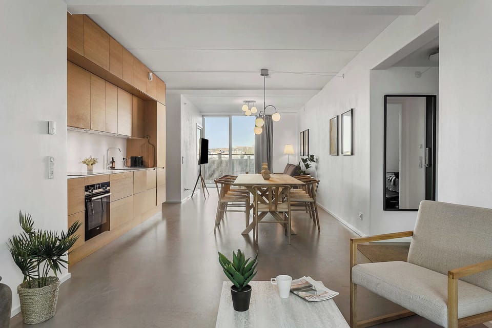 Full living and dining area view