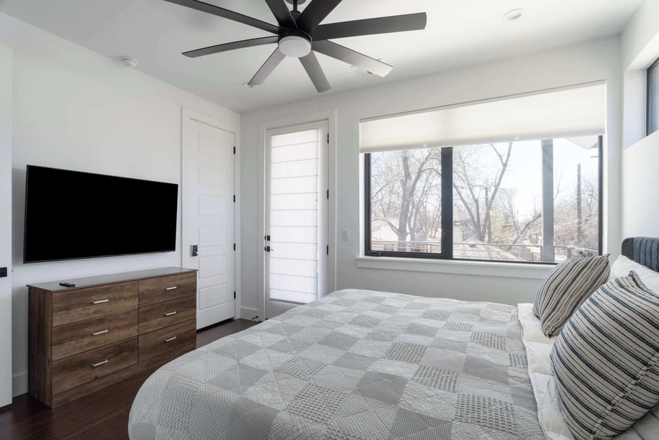 King bedroom with smart TV
