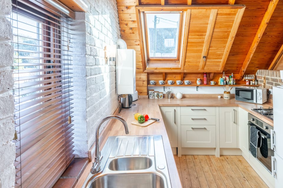 First floor: A well-equpped galley kitchen