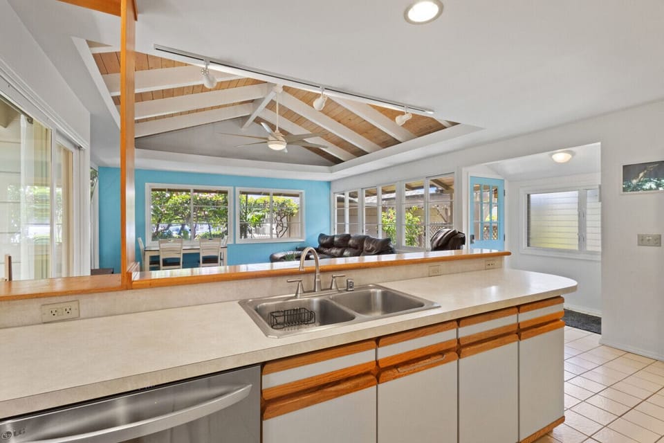 Open concept connects you to living + dining areas