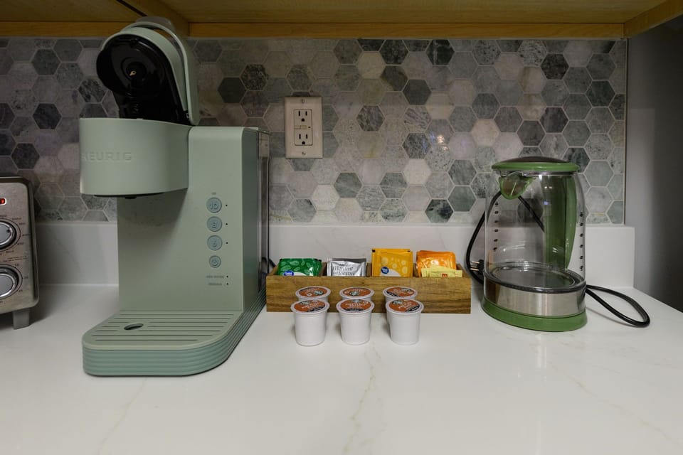 Coffee station ready for your morning beach adventures