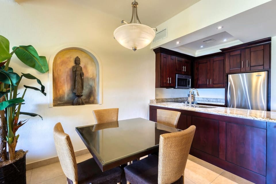 Cozy dining space with seating for four.