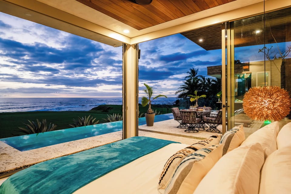 Master with king bed, ensuite, tub & outdoor rain shower.