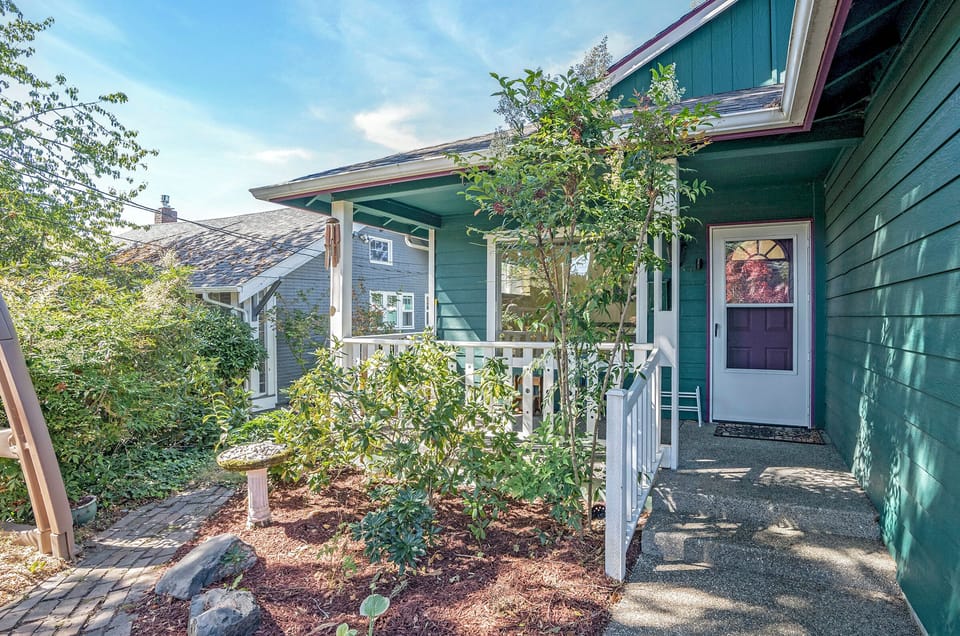 front entrance. 2 steps, otherwise no stairs in the house.