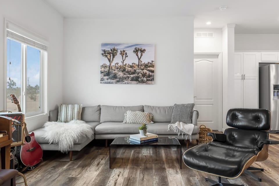 Well-lit, modern interior design.