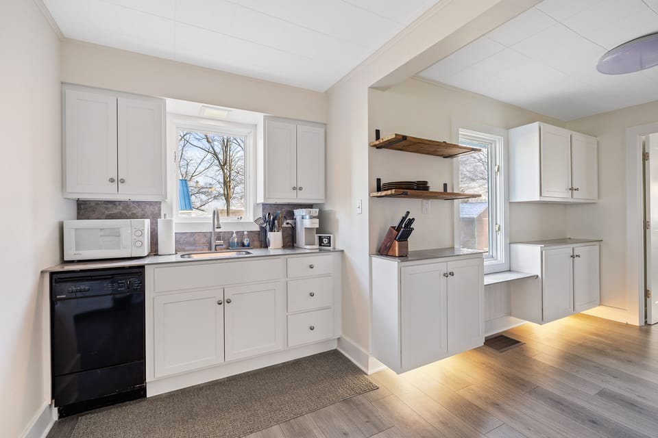 Kitchen with stocked supplies 