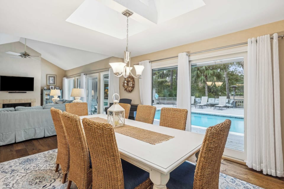 Dining table with seating for 8 