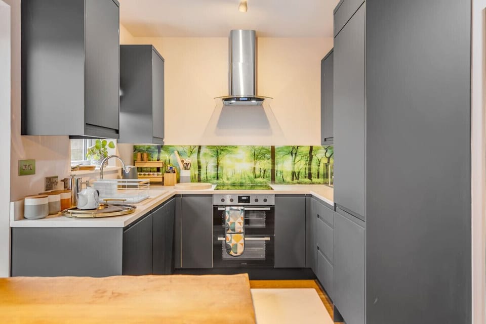 Modern kitchen with integrated appliances