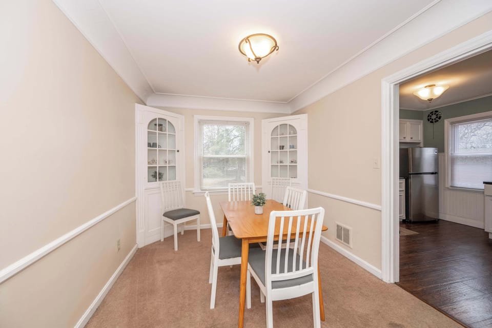 Gather for meals together at the dining table, seating 4