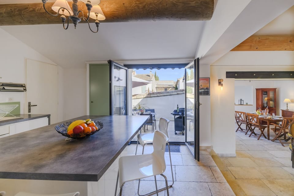 Kitchen with terrace view