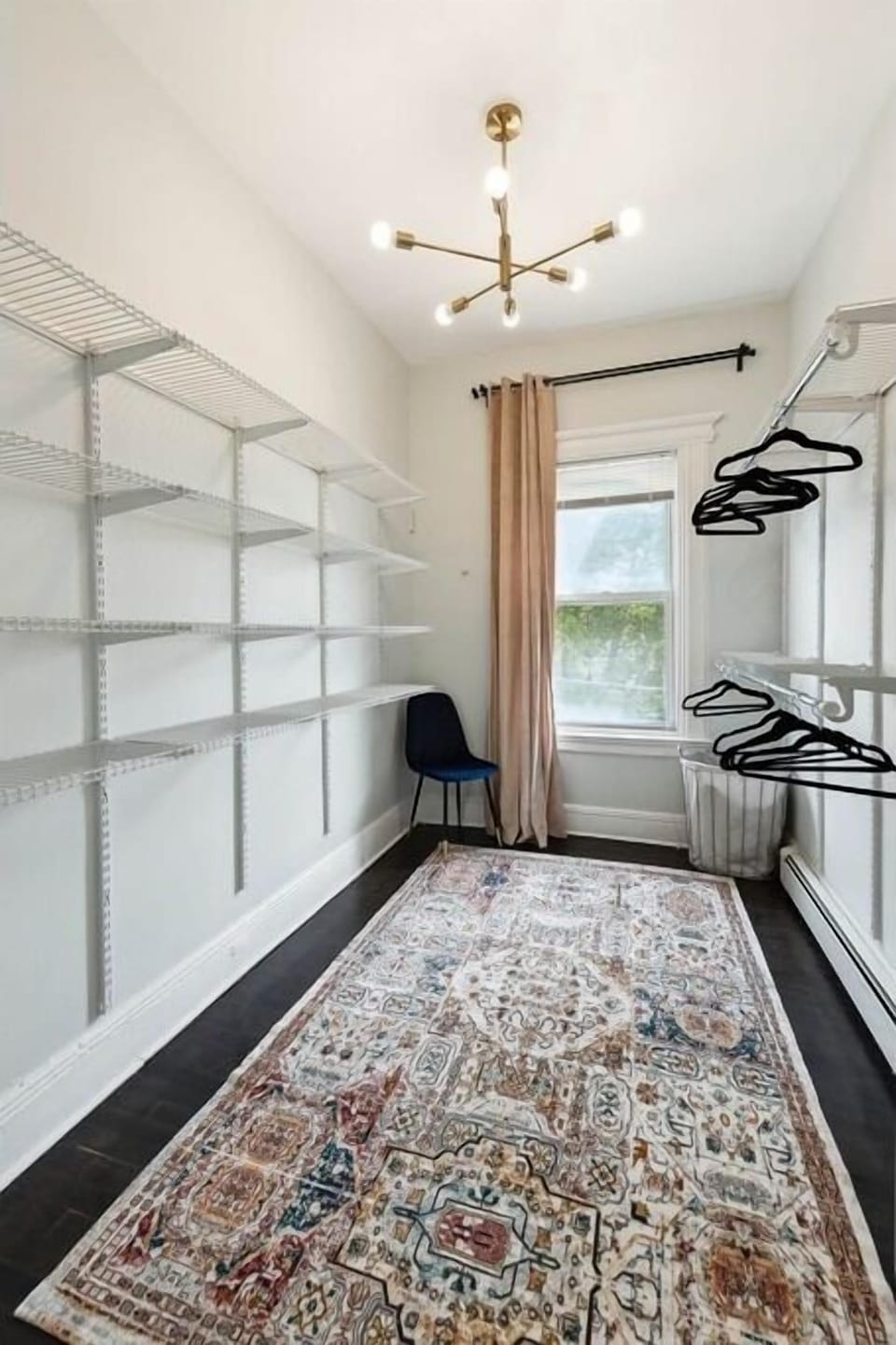Minimalist closet space.