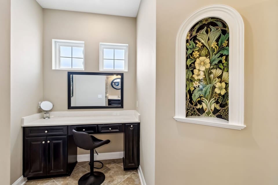 Primary Bathroom with Makeup Vanity