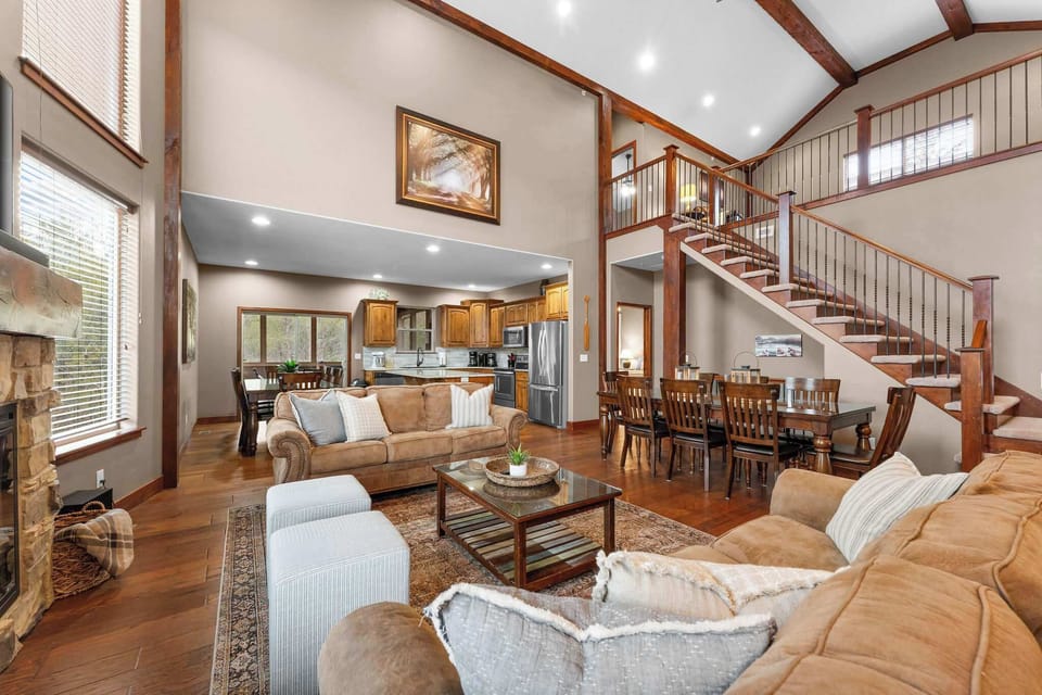 With the open concept area, everyone can be together, whether in the kitchen or living room.