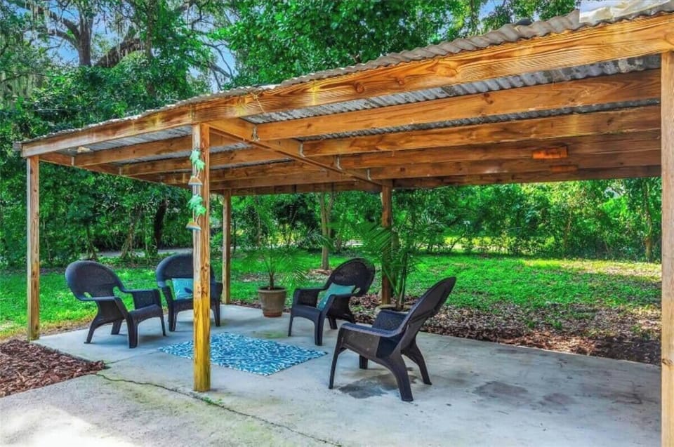 Covered outdoor seating area
