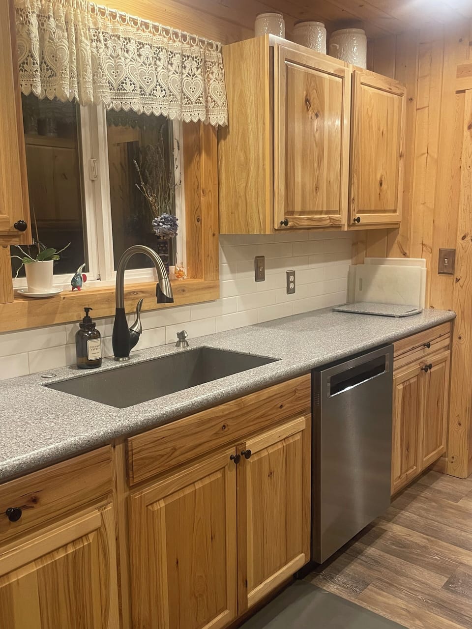 Full kitchen upstairs.