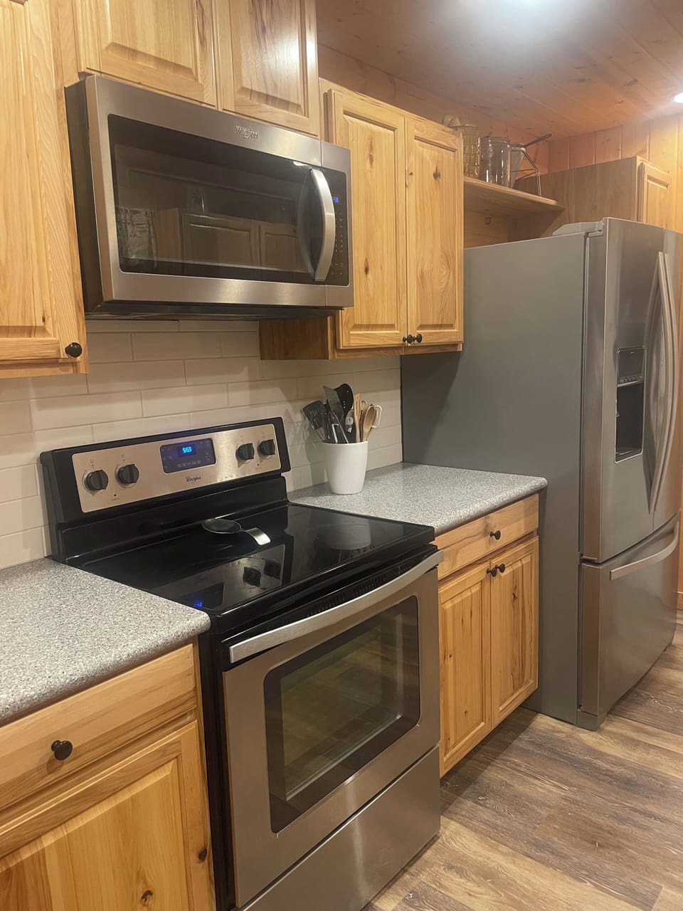 Full kitchen upstairs.