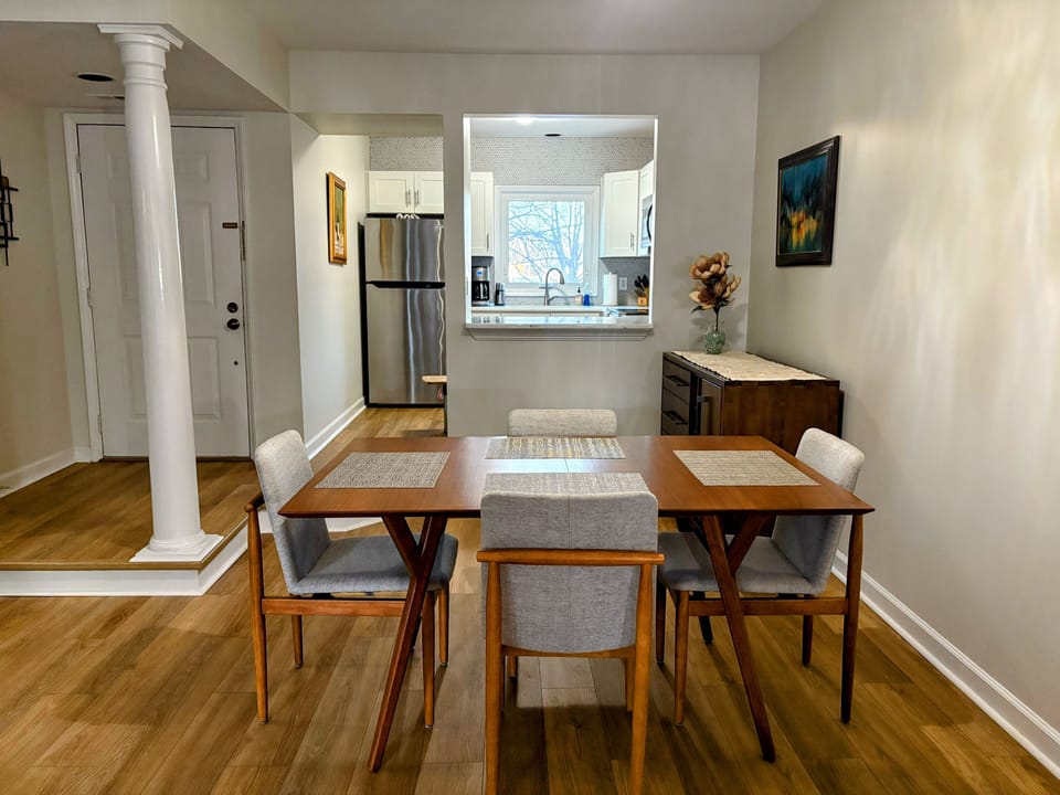 Dining room and kitchen