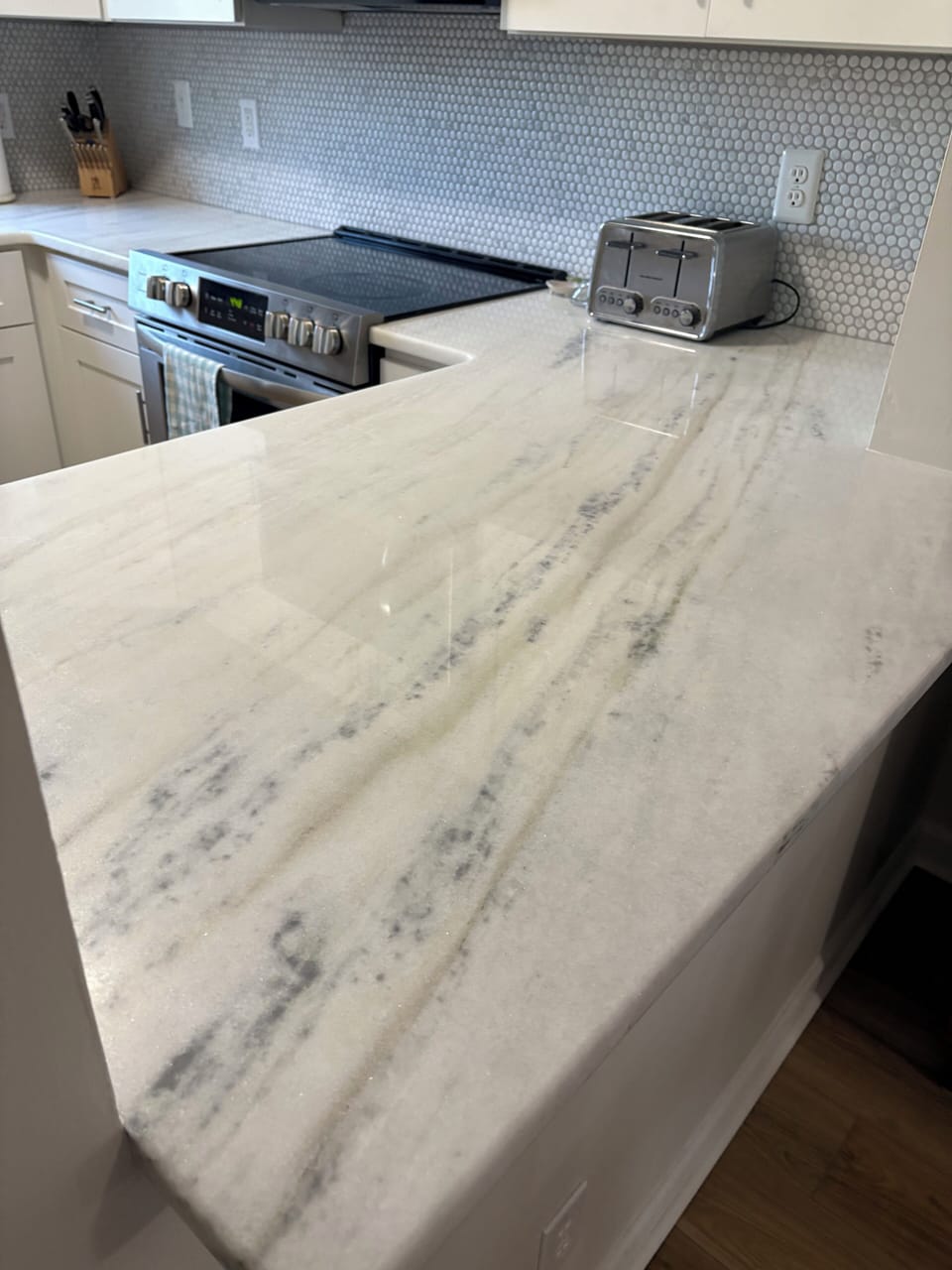 White marble countertops